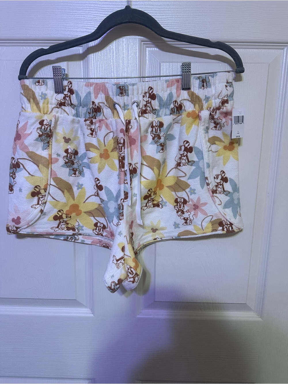 Minnie Mouse Floral Print Terry Shorts - Pastel Multi